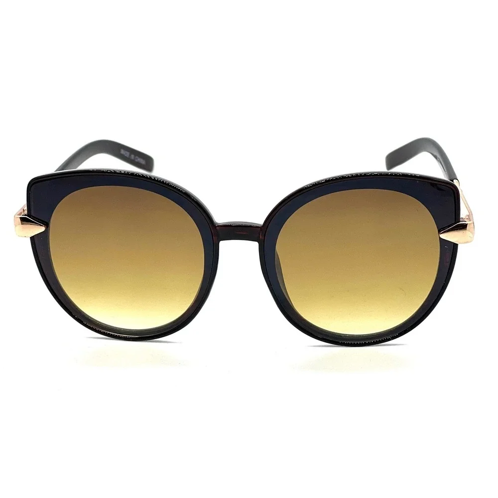 Womens Cat Eye Sunglasses Designer Fashion Shades Bronze Brown Lens Oversized‎